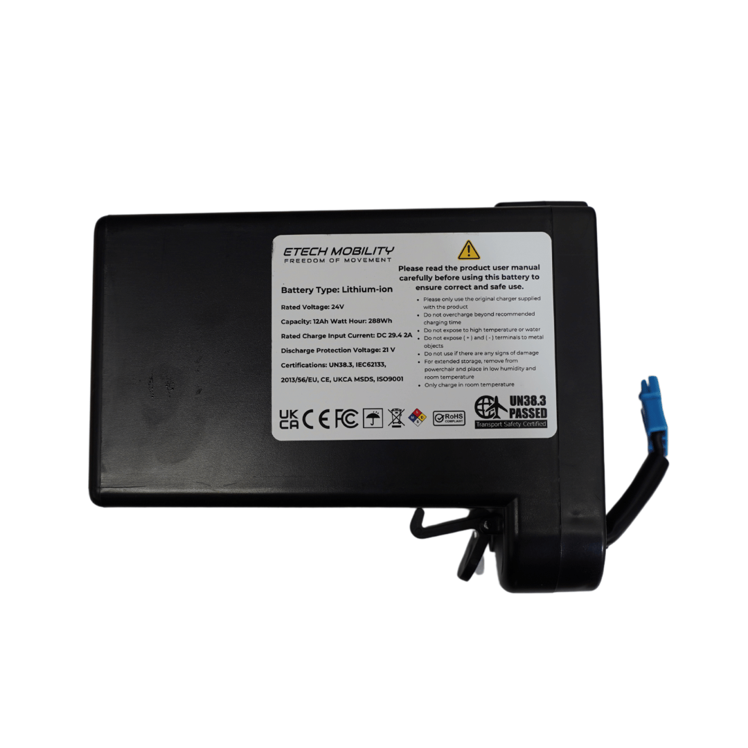 24V 12Ah Lithium - ion Battery for Enterprise 200 Electric Wheelchair - Etech Mobility UK