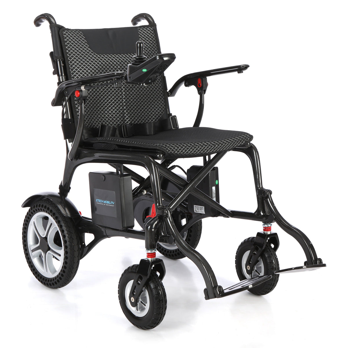 Atlas HD Carbon – 150kg Load Heavy-Duty Carbon Fibre Electric Wheelchair - Etech Mobility UK