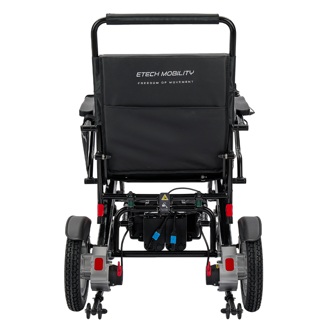 Enterprise 200 – Lightweight Folding Electric Wheelchair with Premium 350W Brushless Motors (200kg Load, 53cm Seat) - Etech Mobility UK