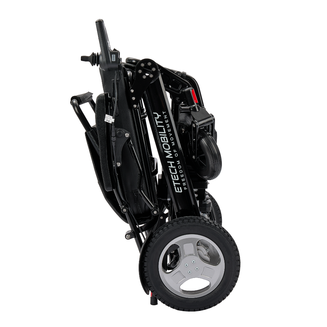 Enterprise 200 – Lightweight Folding Electric Wheelchair with Premium 350W Brushless Motors (200kg Load, 53cm Seat) - Etech Mobility UK