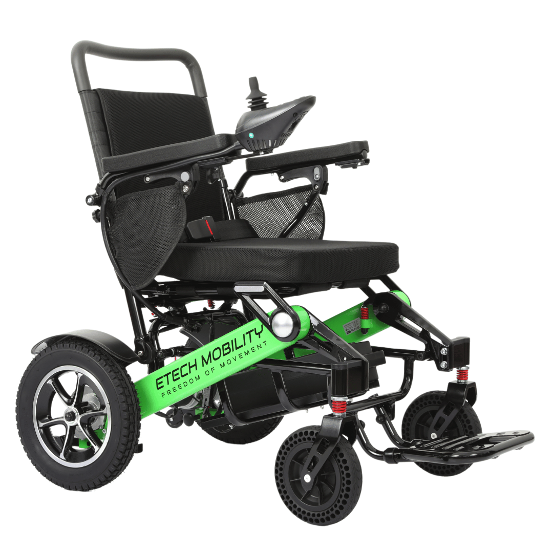 Limited Edition Lime Green Lightweight Electric Wheelchair | Freedom Pro ST - Etech Mobility UK