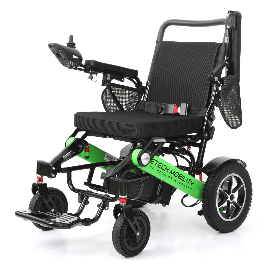 Limited Edition Lime Green Lightweight Electric Wheelchair | Freedom Pro ST - Etech Mobility UK