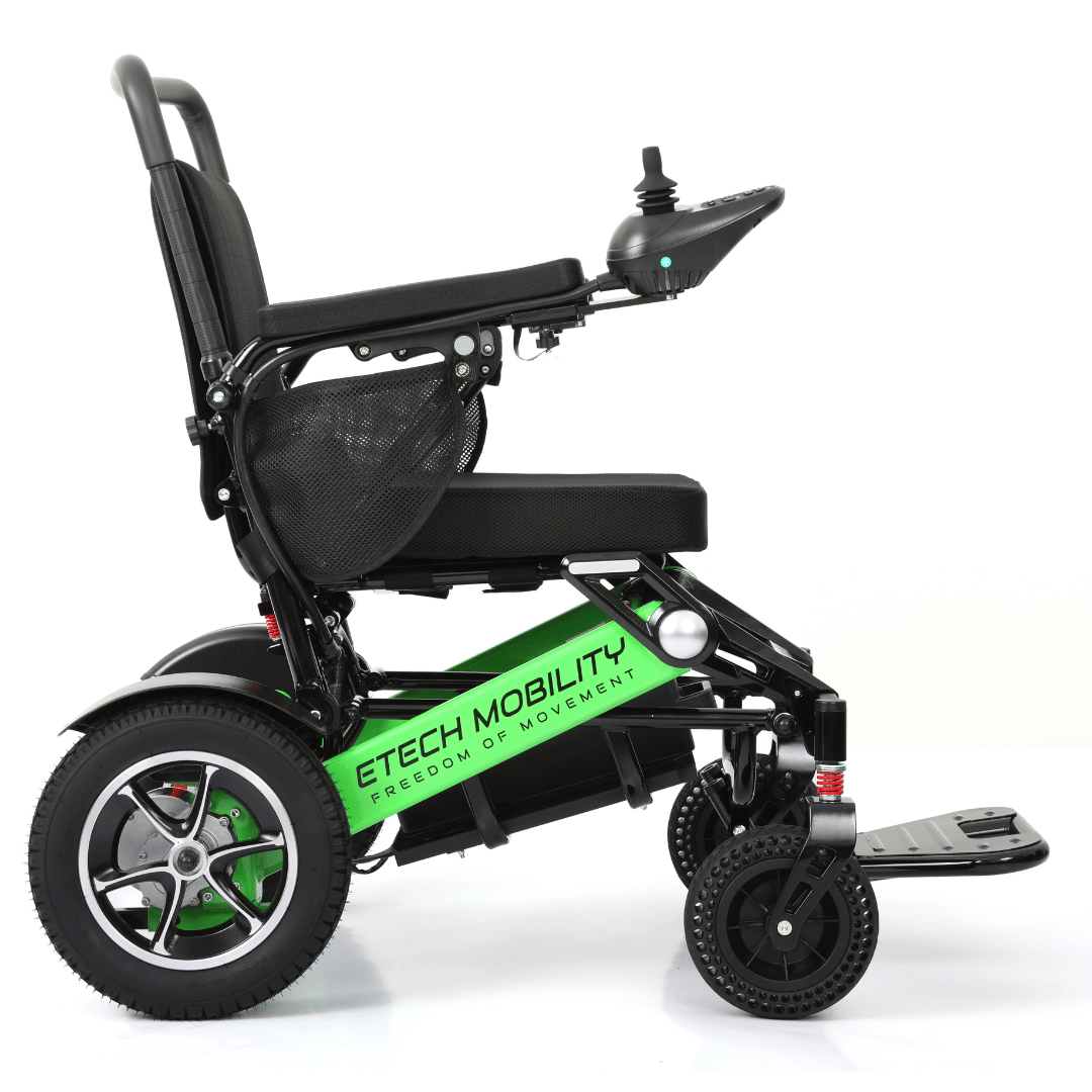 Limited Edition Lime Green Lightweight Electric Wheelchair | Freedom Pro ST - Etech Mobility UK