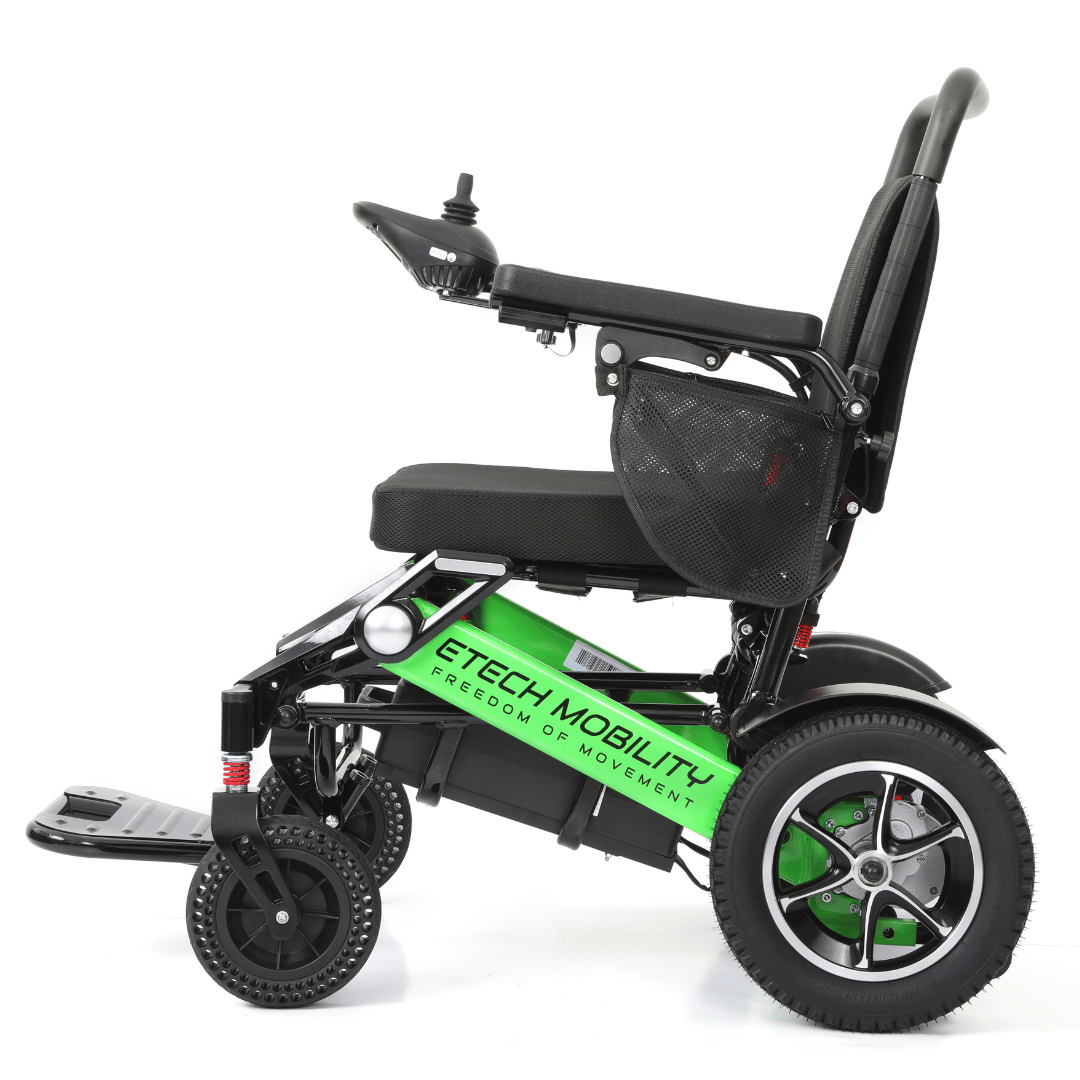 Limited Edition Lime Green Lightweight Electric Wheelchair | Freedom Pro ST - Etech Mobility UK