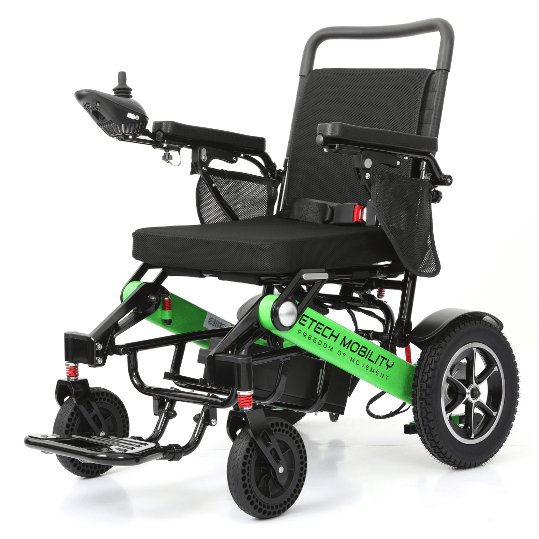 Limited Edition Lime Green Lightweight Electric Wheelchair | Freedom Pro ST - Etech Mobility UK