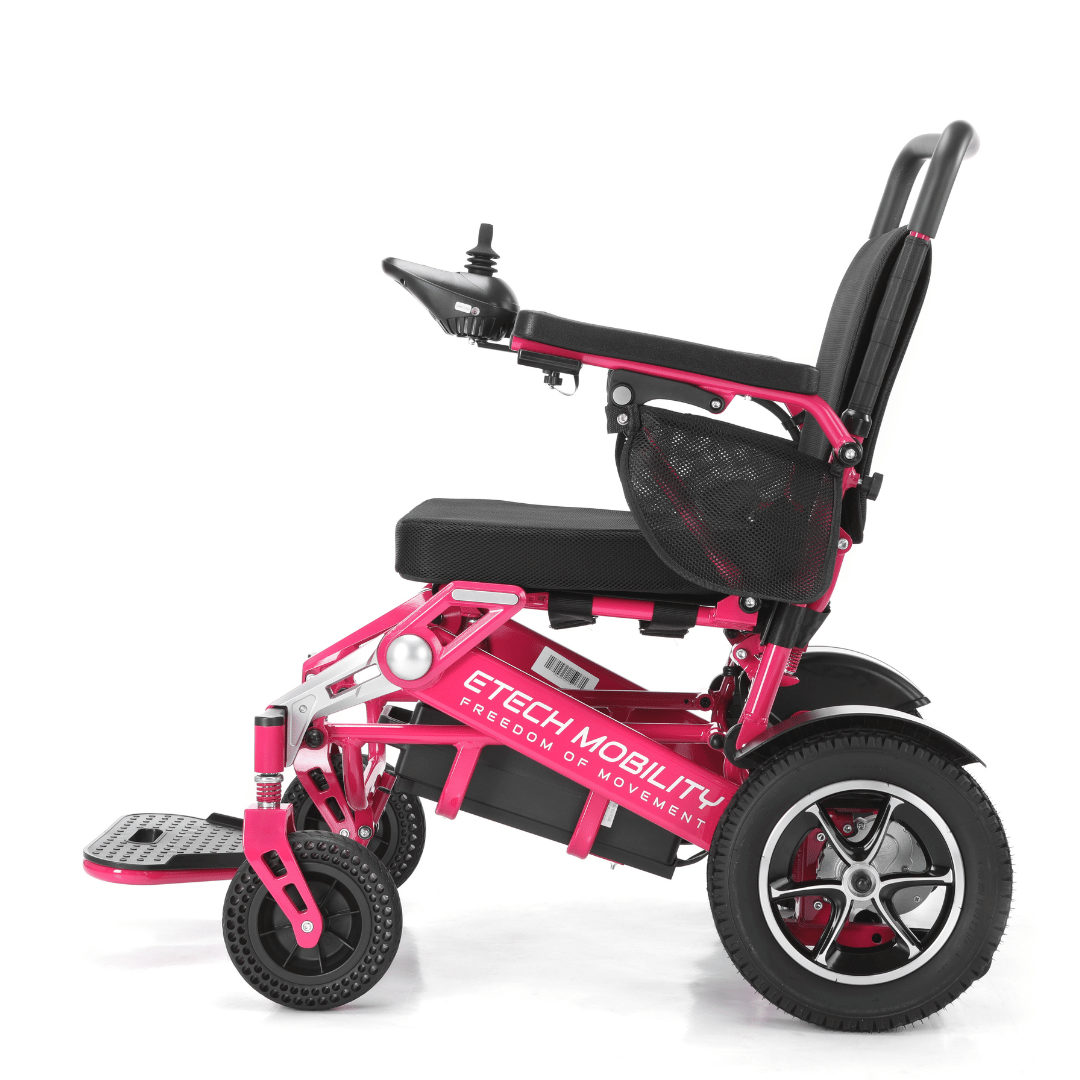Limited Edition Pink Lightweight Electric Wheelchair | Freedom Pro ST - Etech Mobility UK