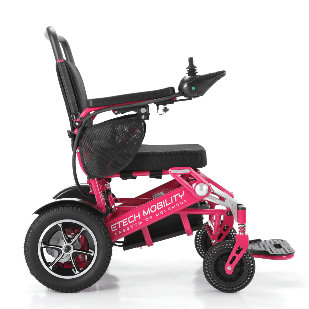 Limited Edition Pink Lightweight Electric Wheelchair | Freedom Pro ST - Etech Mobility UK