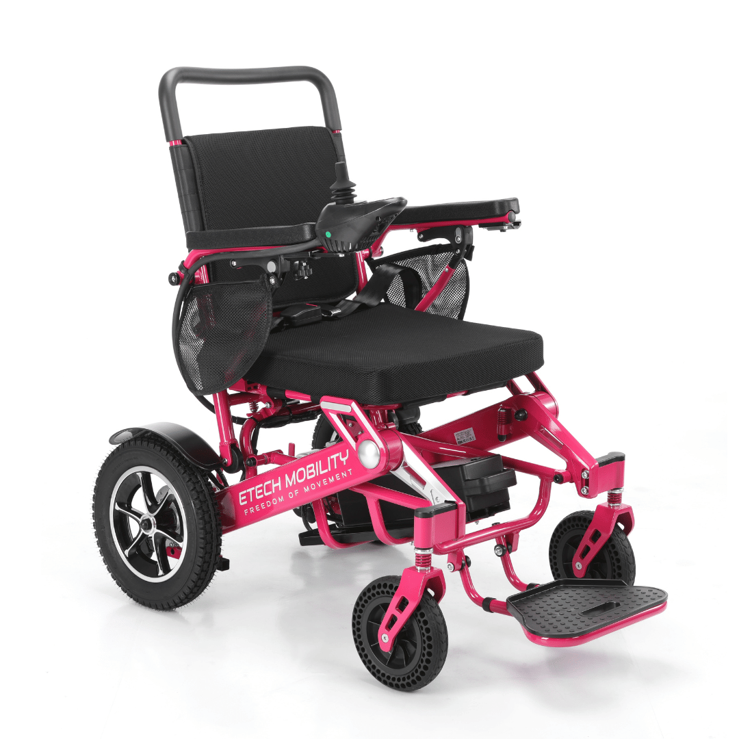 Limited Edition Pink Lightweight Electric Wheelchair | Freedom Pro ST - Etech Mobility UK