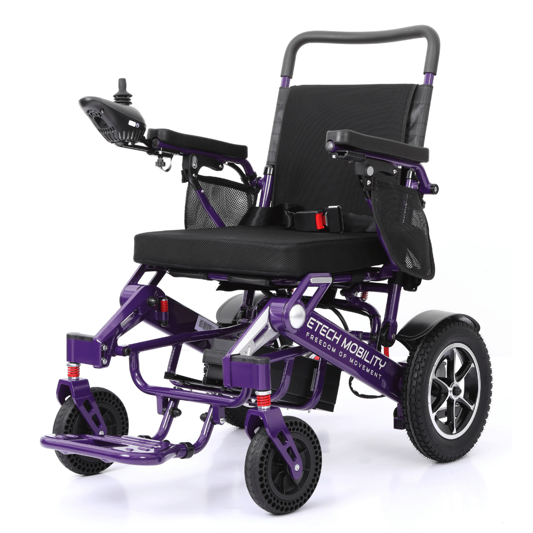 Limited Edition Purple Lightweight Electric Wheelchair | Freedom Pro ST - Etech Mobility UK