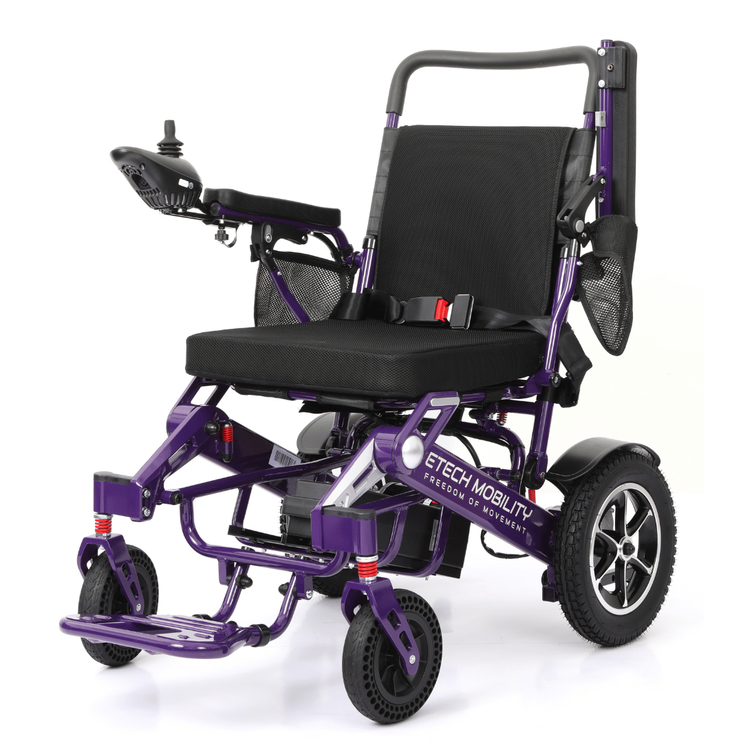 Limited Edition Purple Lightweight Electric Wheelchair | Freedom Pro ST - Etech Mobility UK