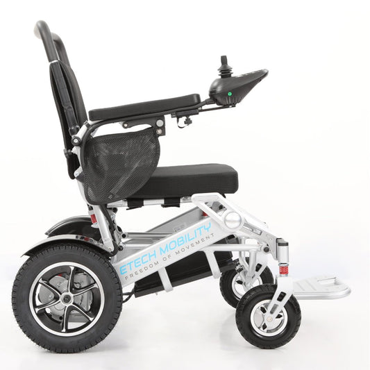Refurbished Freedom Pro AF (Automatic - Folding) Silver | Grade A Lightweight Folding Electric Wheelchair - Etech Mobility UK
