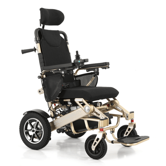 Wide Seat Reclinable Automatic Folding Powerchair Freedom Elite AFMR - Etech Mobility UK