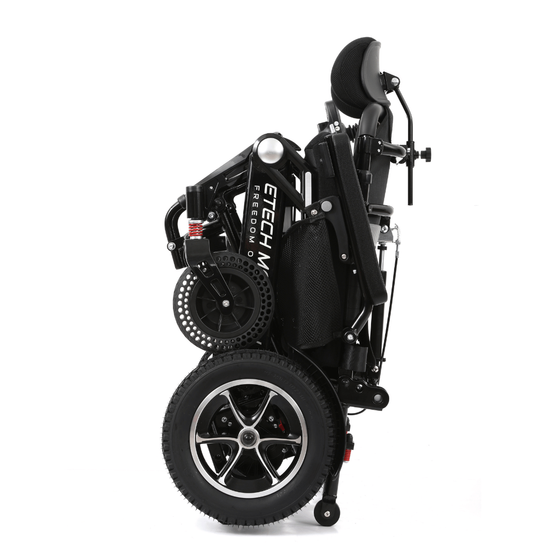 Wide Seat Reclinable Automatic Folding Powerchair Freedom Elite AFMR - Etech Mobility UK
