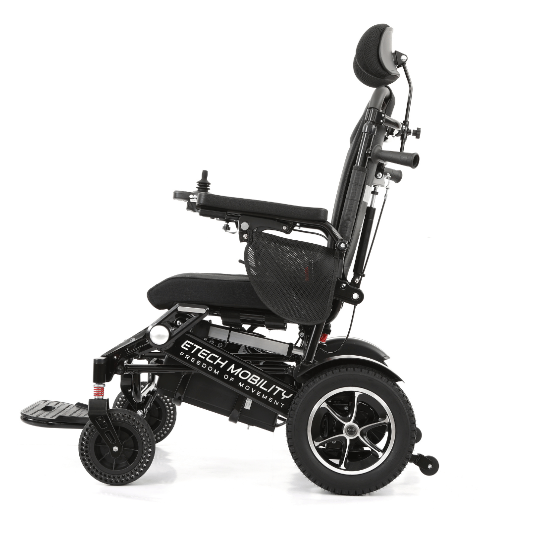 Wide Seat Reclinable Automatic Folding Powerchair Freedom Elite AFMR - Etech Mobility UK