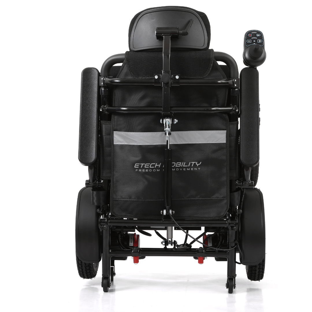 Wide Seat Reclinable Automatic Folding Powerchair Freedom Elite AFMR - Etech Mobility UK