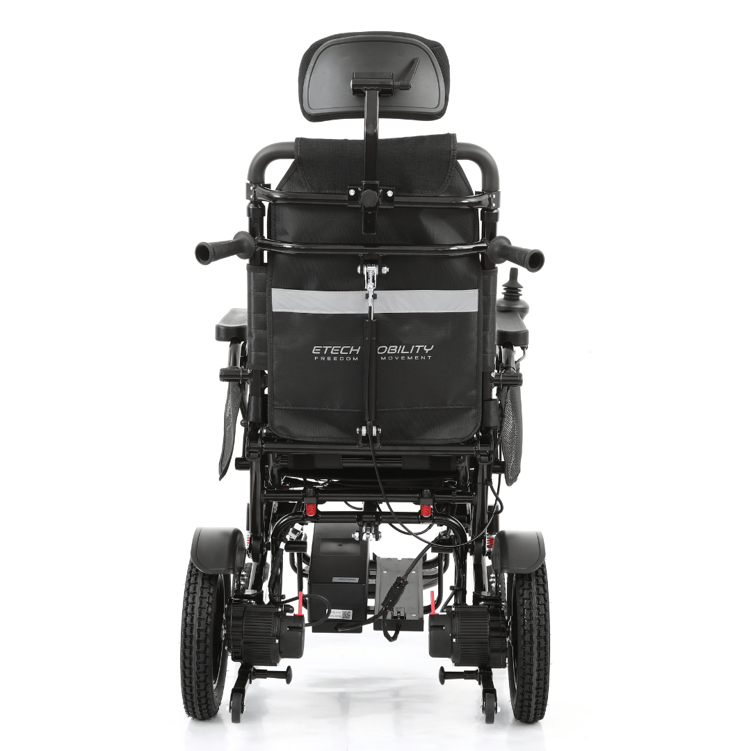 Wide Seat Reclinable Automatic Folding Powerchair Freedom Elite AFMR - Etech Mobility UK
