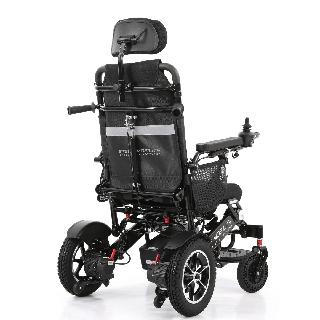 Wide Seat Reclinable Automatic Folding Powerchair Freedom Elite AFMR - Etech Mobility UK