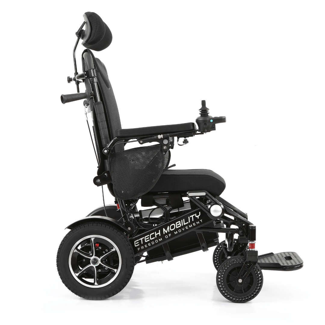 Wide Seat Reclinable Automatic Folding Powerchair Freedom Elite AFMR - Etech Mobility UK