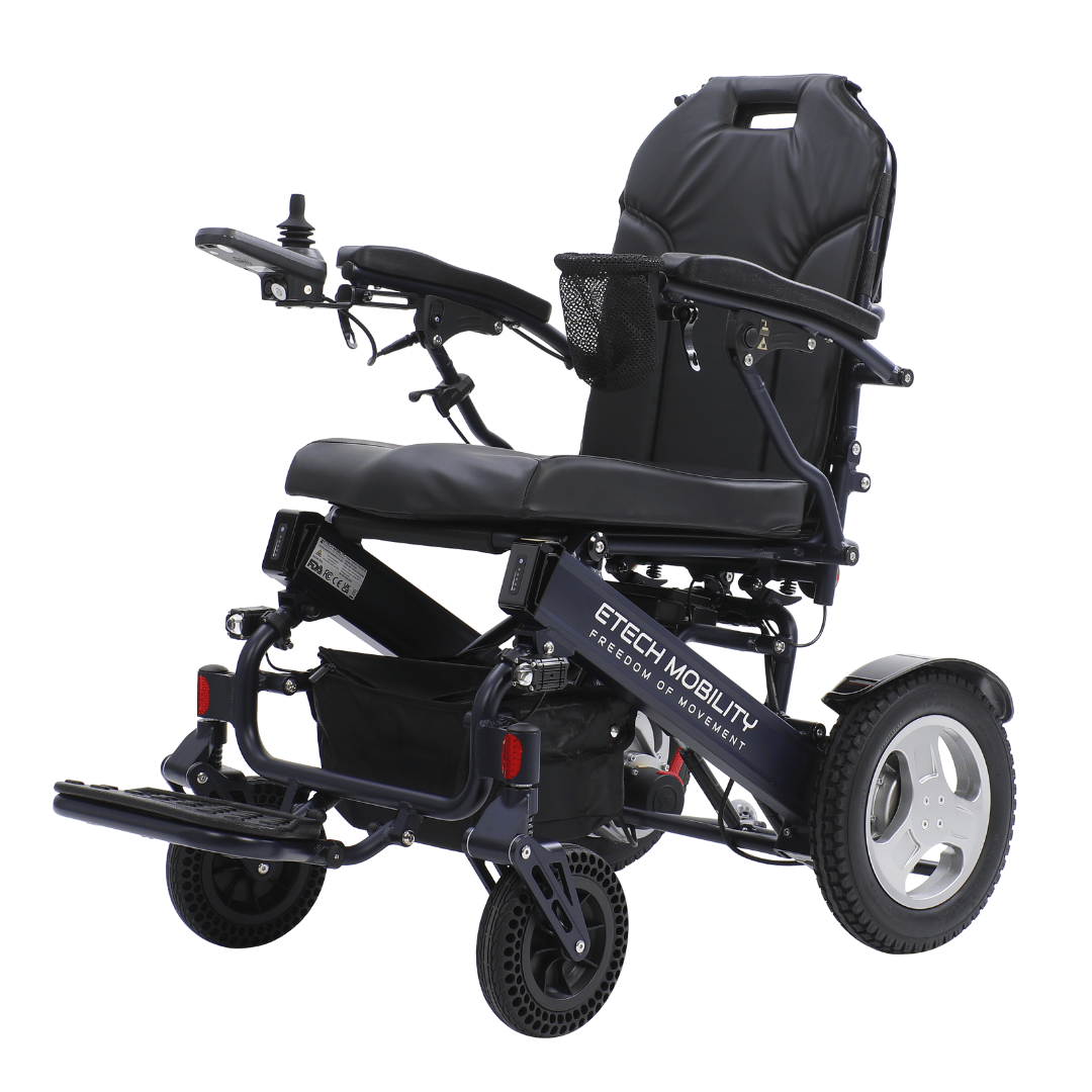 Y20 Luxe – Lightweight Folding Powerchair with Quick - Release Premium Brushless Motors & Reclining Seat - Etech Mobility UK