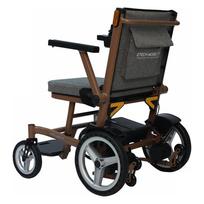 Etech Mobility Aeron electric wheelchair, front three-quarter view from the right