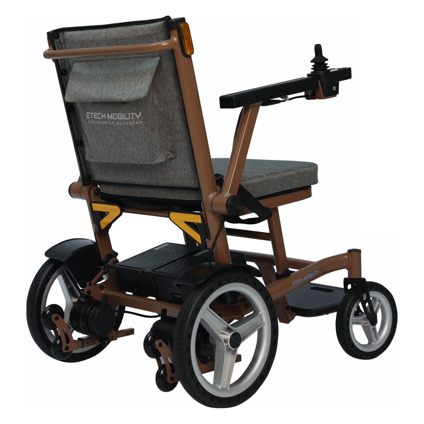 Etech Mobility Aeron electric wheelchair, rear three-quarter view