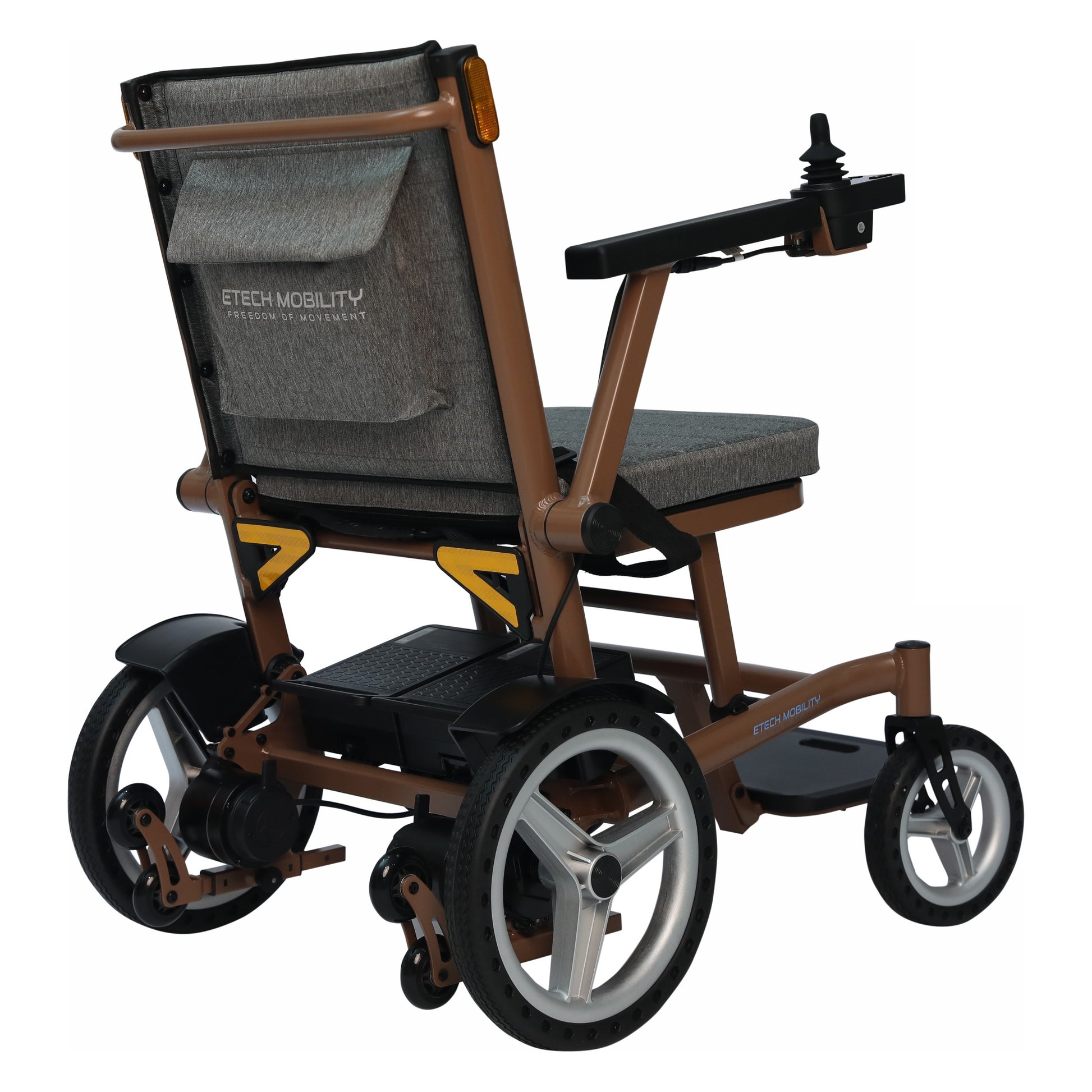Etech Mobility Aeron electric wheelchair, rear three-quarter view