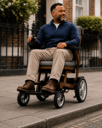 Etech Mobility 120kg maximum weight capacity lightweight folding electric wheelchair | Aeron