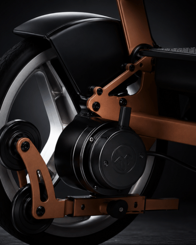 Aeron lightweight folding electric wheelchair powerful brushless motor by Etech Mobility