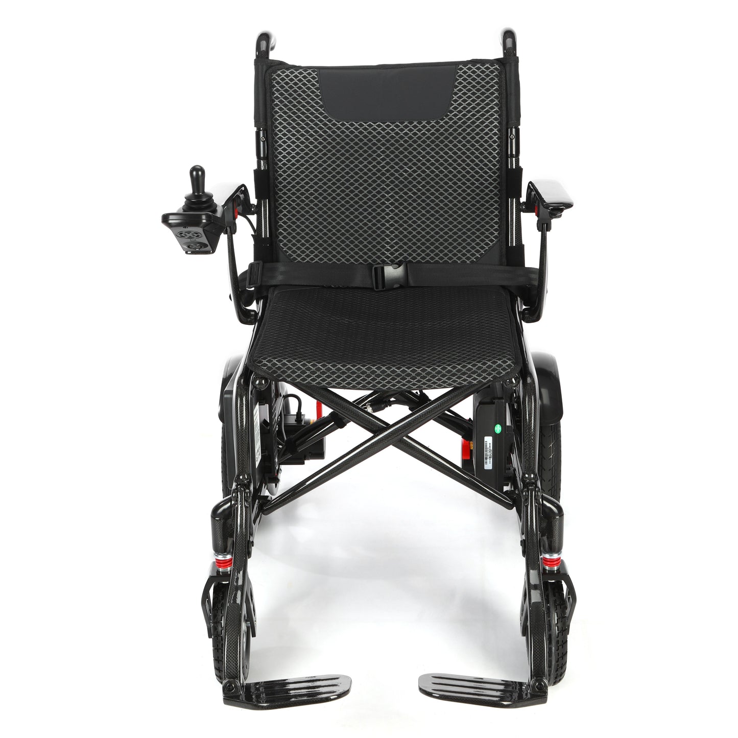 Etech Mobility Atlas HD Carbon heavy-duty electric wheelchair, front three-quarter view
