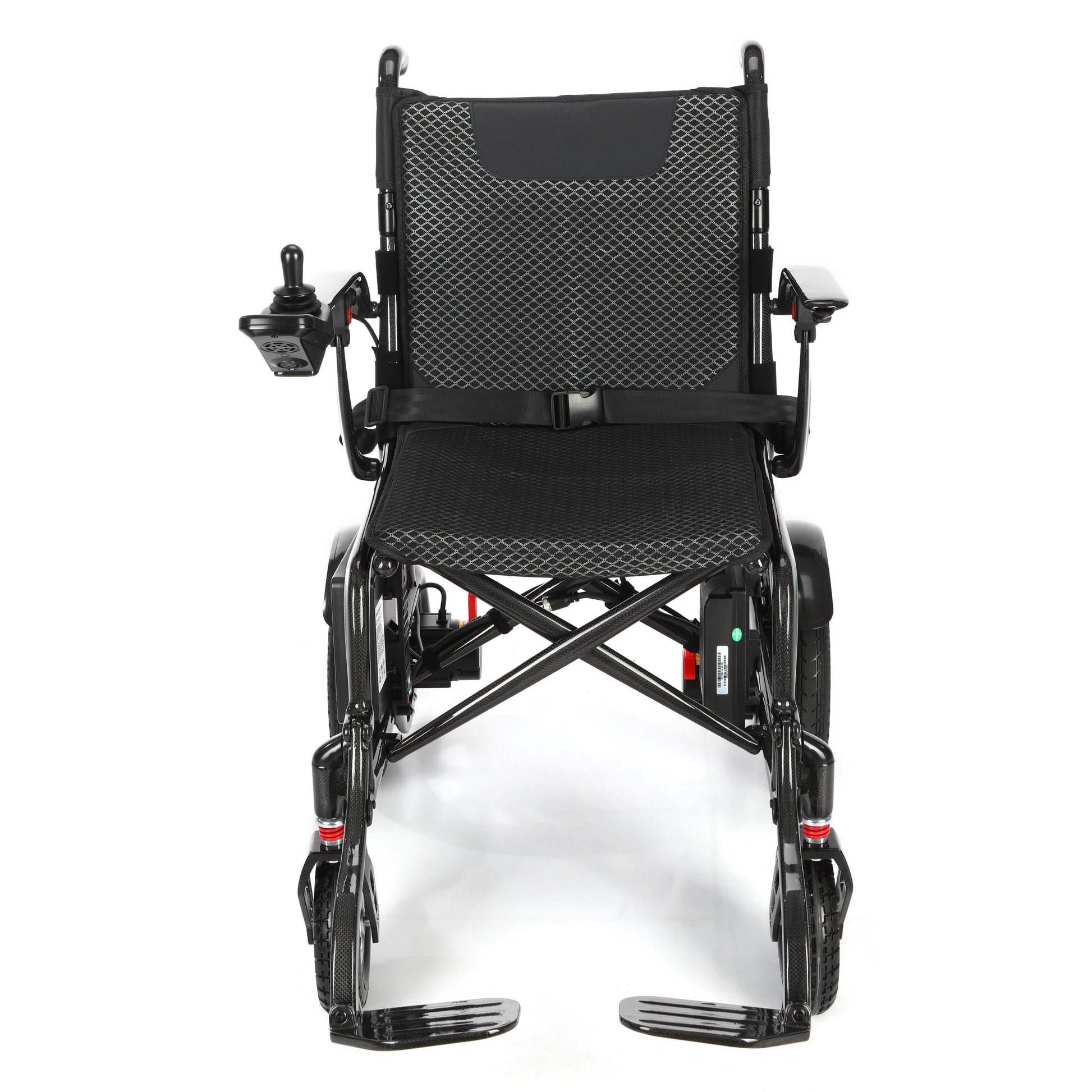 Etech Mobility Atlas HD Carbon heavy-duty electric wheelchair, front three-quarter view