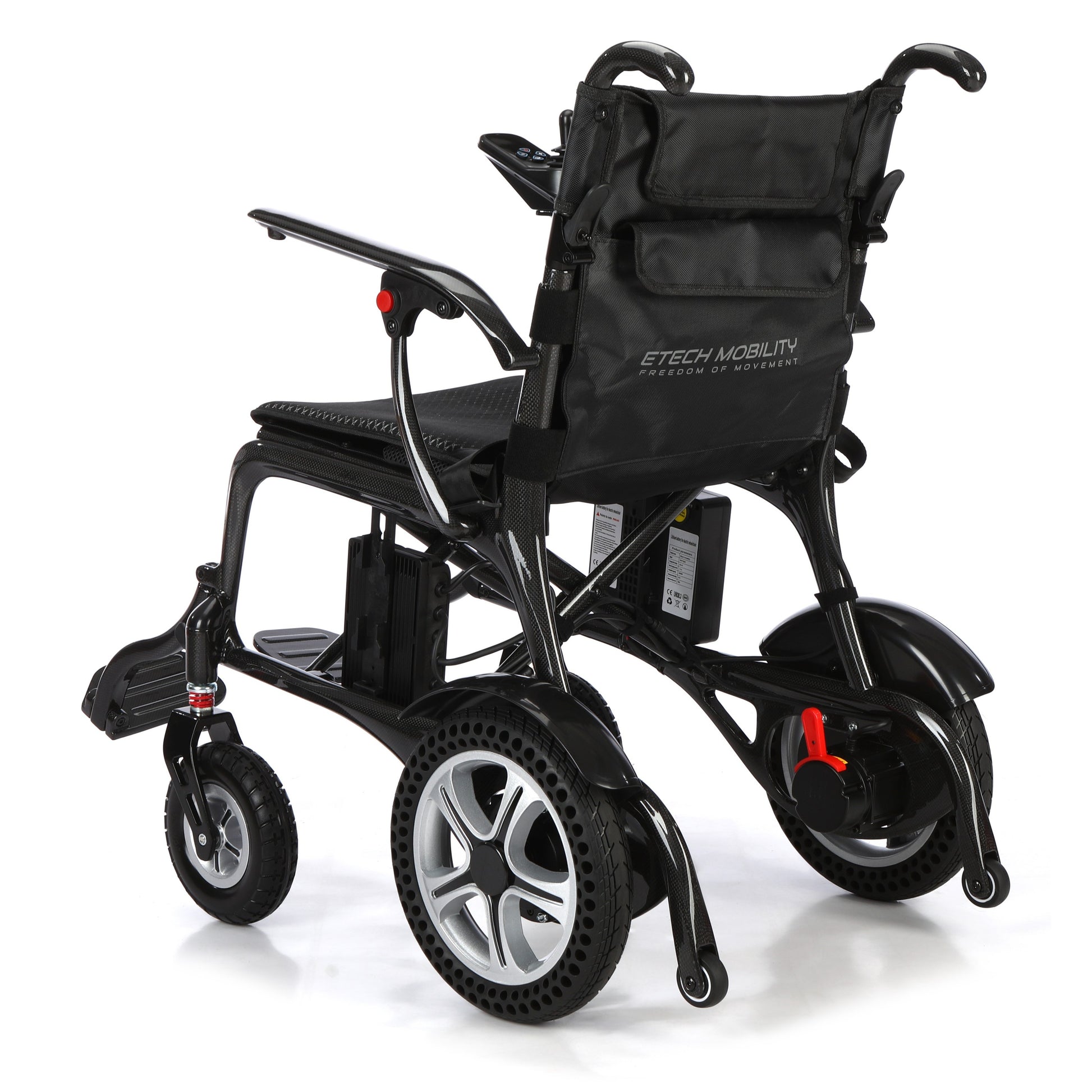 Etech Mobility Atlas HD Carbon electric wheelchair, three-quarter view