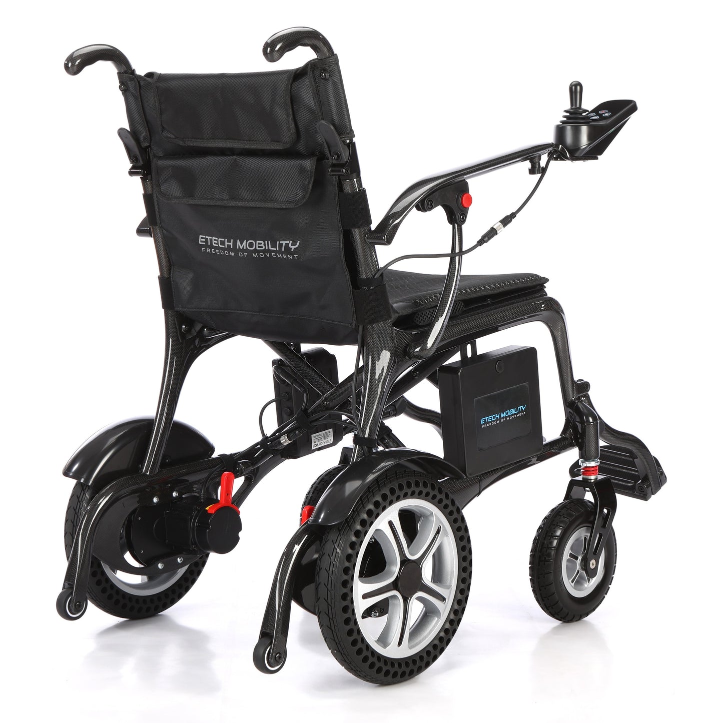 Etech Mobility Atlas HD Carbon electric wheelchair, rear view