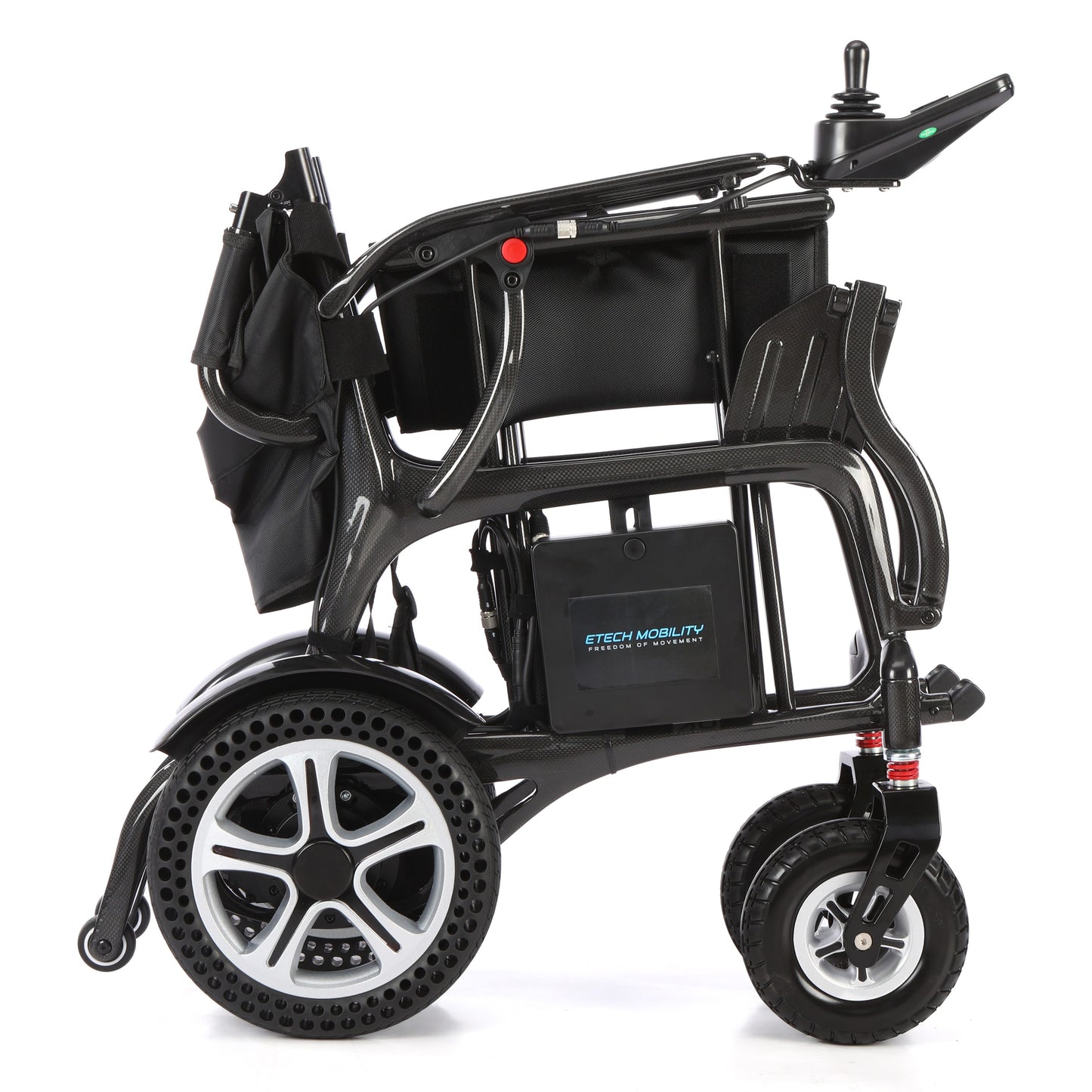 Etech Mobility Atlas HD Carbon electric wheelchair folded for transport