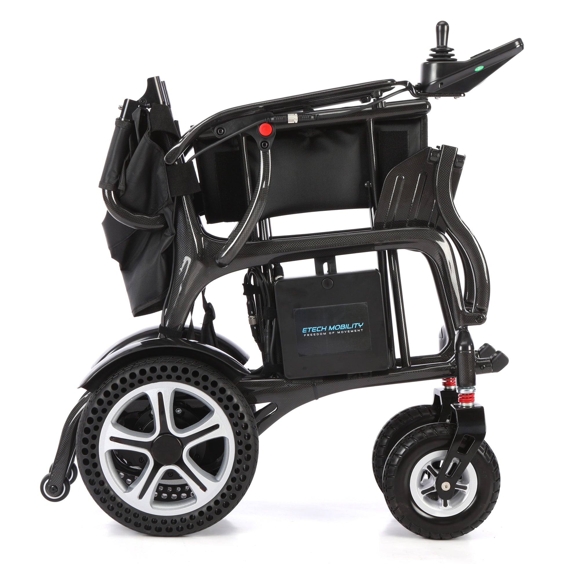 Etech Mobility Atlas HD Carbon electric wheelchair folded for transport