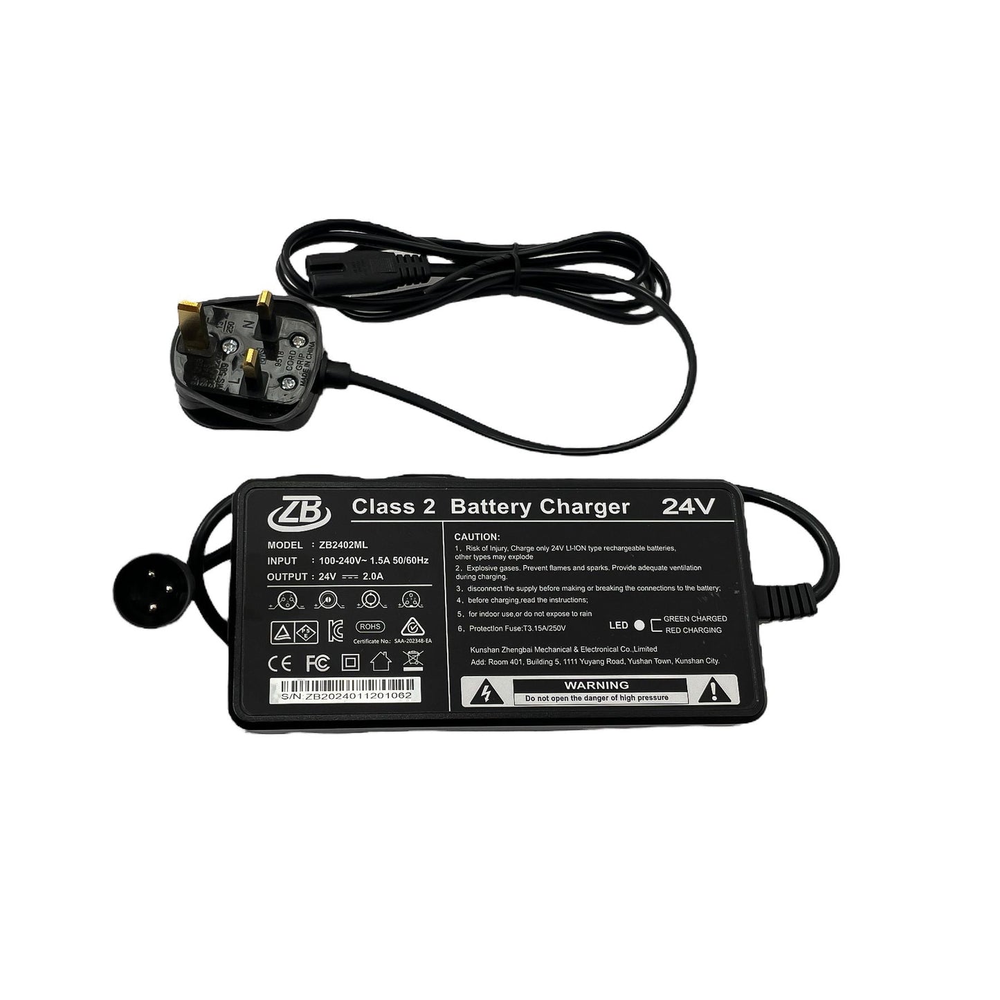 Battery Charger for Electric Wheelchair 24V 2A - Etech Mobility UK