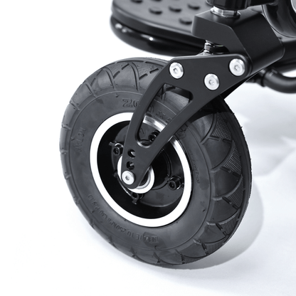 Converge 180 insta split motor lightweight folding electric wheelchair with solid 8 inch front tyres by Etech Mobility