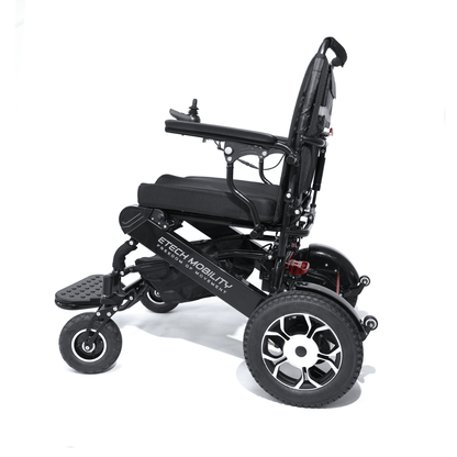Converge 180 ultra lightweight electric wheelchair with easy splitting sine wave brushless motors by Etech Mobility