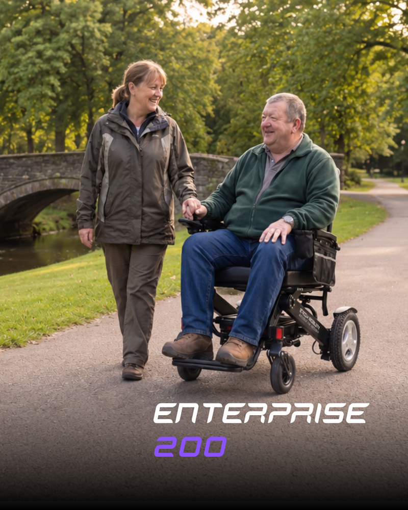 Etech Mobility 200kg bariatric heavy duty lightweight, foldable, electric wheelchair with multiple colours