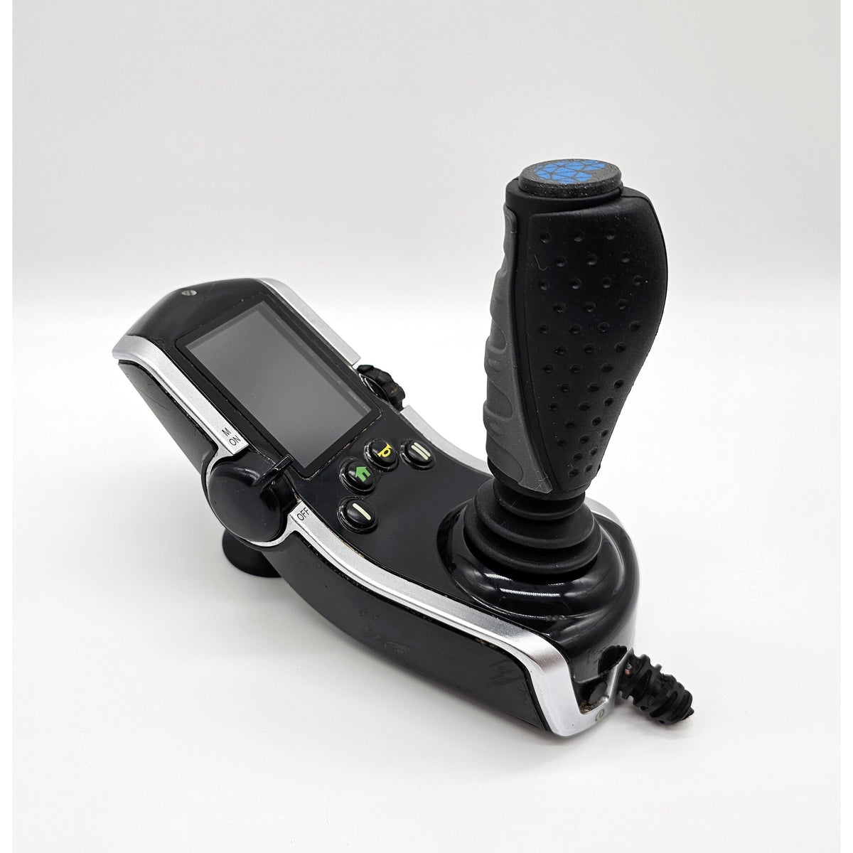 Ergo Stick ergonomic joystick handle on an electric wheelchair controller