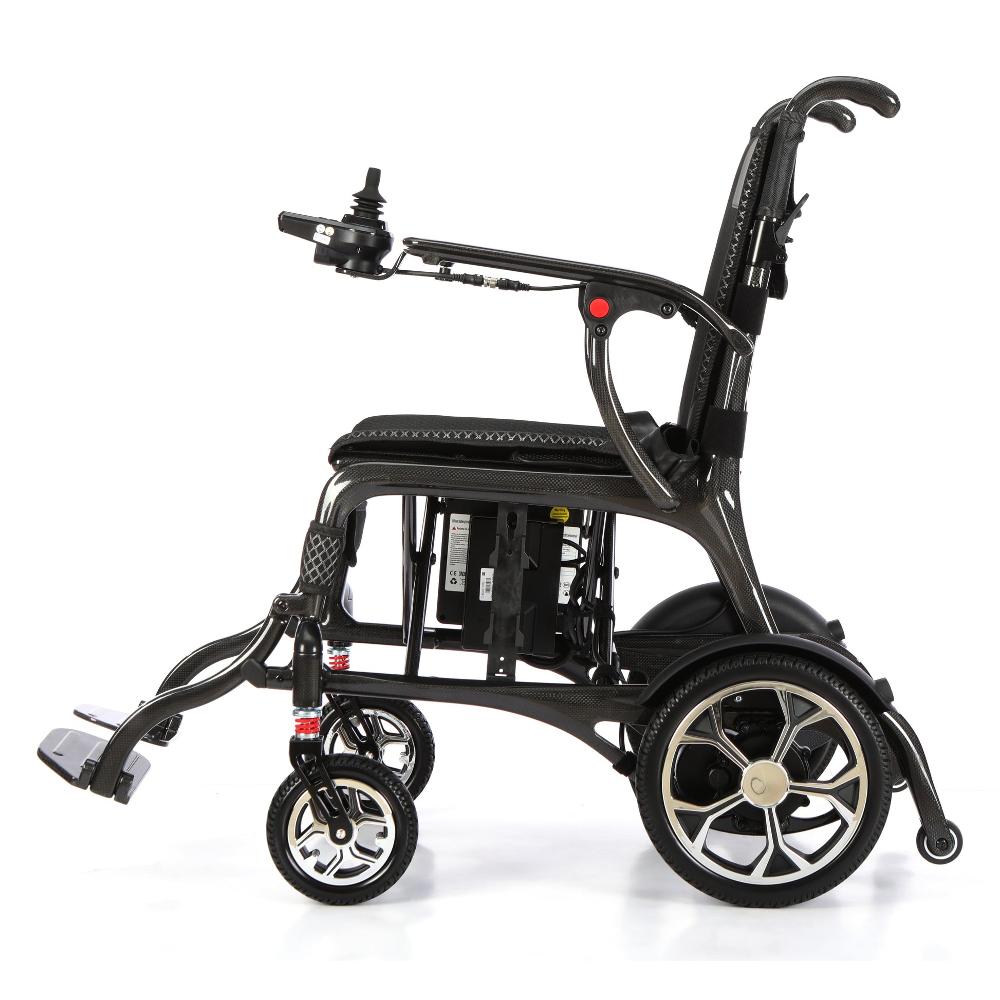 Etech Mobility Evora Carbon lightweight carbon fibre electric wheelchair, side profile