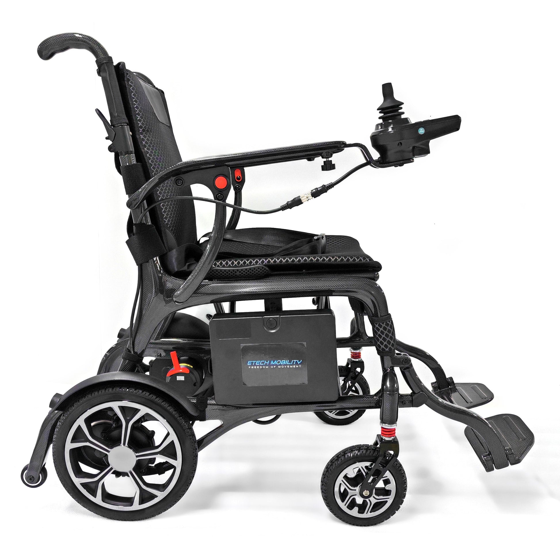 Etech Mobility Evora Carbon electric wheelchair with removable airline-friendly battery