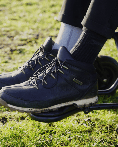 Extendable footplate with 3 increments designed for taller powerchair users for premium sine wave brushless electric wheelchair