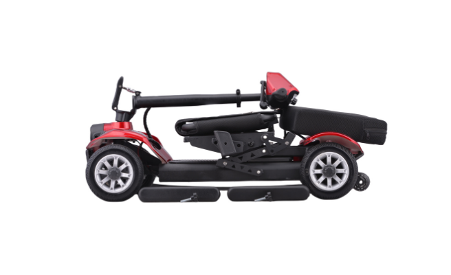 Built for travel, lightweight, folding mobility scooter with airline friendly batteries by Etech Mobility
