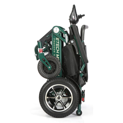 Racing Green Freedom Pro ST electric wheelchair folded for transport