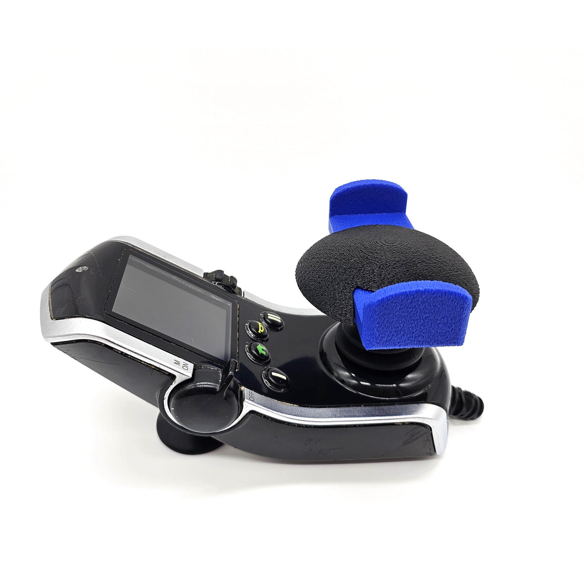 Goal post ergonomic joystick handle on an electric wheelchair controller