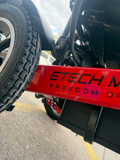 Grade A Refurbished Red Freedom Pro ST | Lightweight Folding Electric Wheelchair - Etech Mobility UK