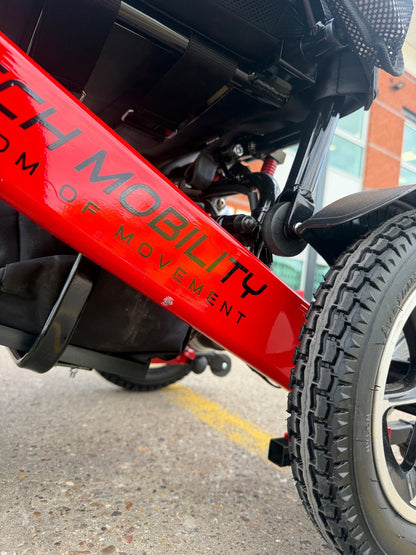 Grade A Refurbished Red Freedom Pro ST | Lightweight Folding Electric Wheelchair - Etech Mobility UK