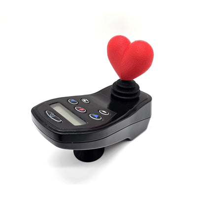 Heart joystick topper on an electric wheelchair controller