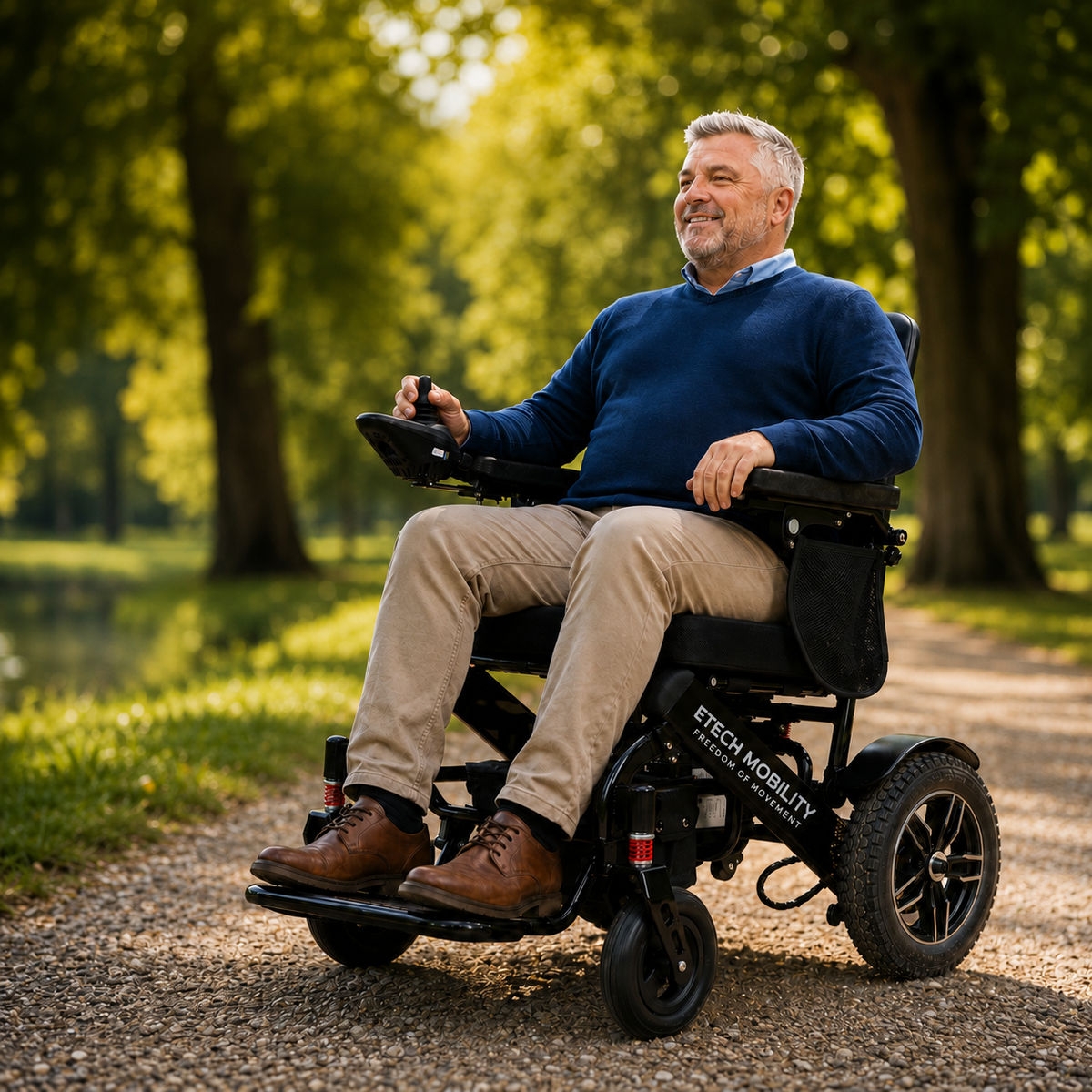 Horizon 7 Etech Mobility lightweight foldable electric wheelchair multi terrain capability