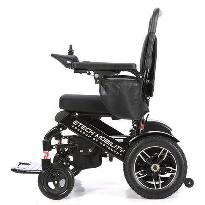 Etech Mobility Horizon 7 electric wheelchair in black, right side view